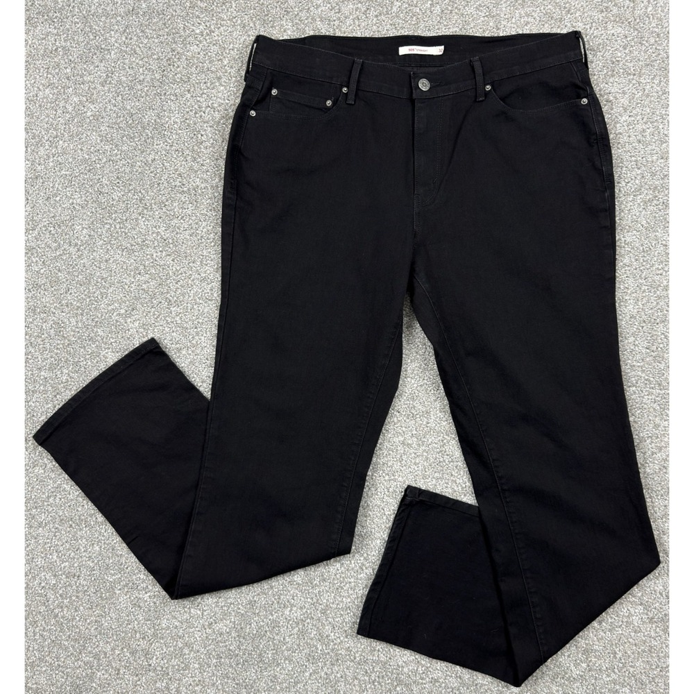 Levi's 505 Women's Jeans 33x34 14L Black Straight Leg Stretch Denim